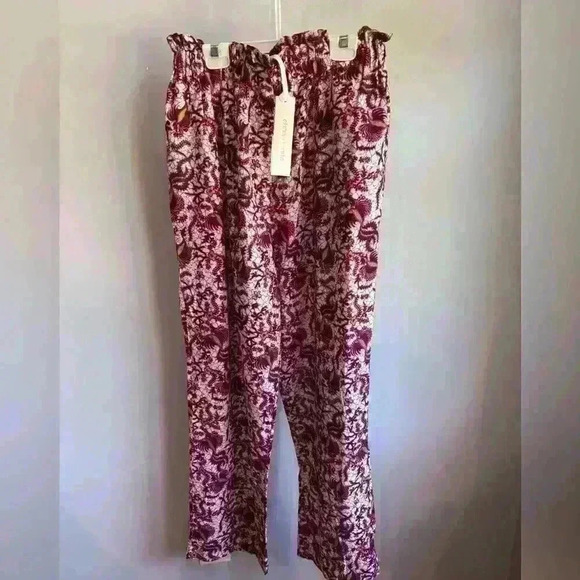 NWT Charina Sarte Ibiza Paperbag Waist Printed Pants Size Large $224 MSRP - Picture 6 of 11